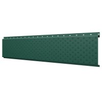 Софит, линеарная потолочно-стеновая панель с ПЕРФОРАЦИЕЙ для вентиляции RAL6005 Зеленый Мох Стальной Бархат