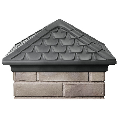 Колпак на столб забора ELBRUS Серый 1,5х1,5 кирпича Черепица фото 1