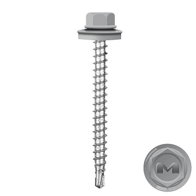 Саморез кровельный DAXMER по дереву RAL7004 Серый 4,8 50мм