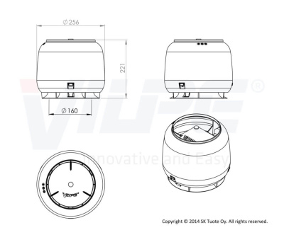 73182 Колпак для трубы VILPE д.160 (черный) чертеж